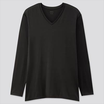 店舗で買えない ユニクロのエアリズム長袖tシャツ 一年中サラッと快適なハイテクインナー ろんぶり