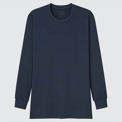 ユニクロのヒートテッククルーネックtシャツ 9分袖 は冬に大活躍 ダブルスッキリでしっかり暖かい ろんぶり