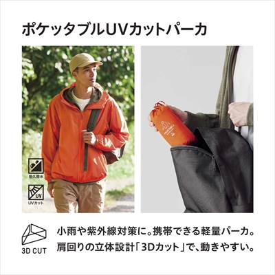 ユニクロのポケッタブルuvカットパーカ コンパクト収納でどこでも着れて便利 ろんぶり