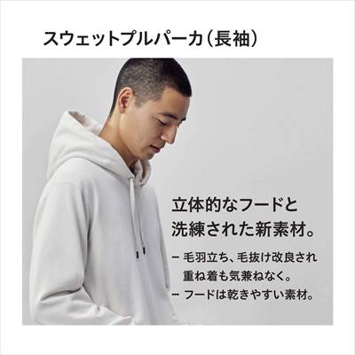 2022年新作のユニクロのスウェットプルパーカ(長袖)