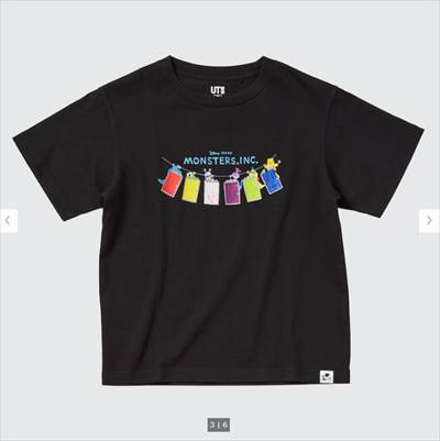 2022年新作・ユニクロ×ピクサーコレクションのコラボUT・キッズTシャツ