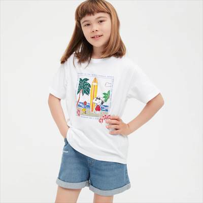 2022年新作ユニクロのKIDS ピーナッツ × レインスプーナー UT グラフィックTシャツ(半袖)
