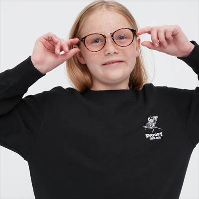 2022新作・ユニクロ×マスヌーピー(ピーナッツ)のコラボUT・キッズスウェットシャツ(長袖)