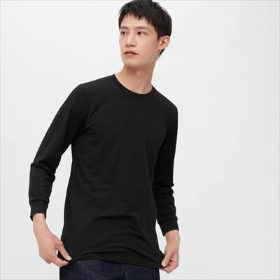 ユニクロの2022年秋冬新作・ヒートテックコットンクルーネックT(極暖・9分袖)