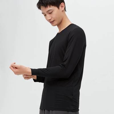 売れ筋一掃 - ヒートテックUネックTシャツ(九分袖) - 本物 値段:242円