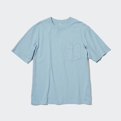 ユニクロのメンズ2023年春夏新作・オーバーサイズポケツキTシャツ（5分袖）