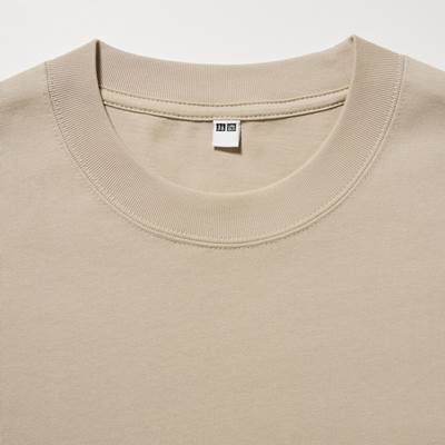 ユニクロのメンズ(男女兼用)2023春夏新作のウォッシュコットンクルーネックTシャツ(長袖)