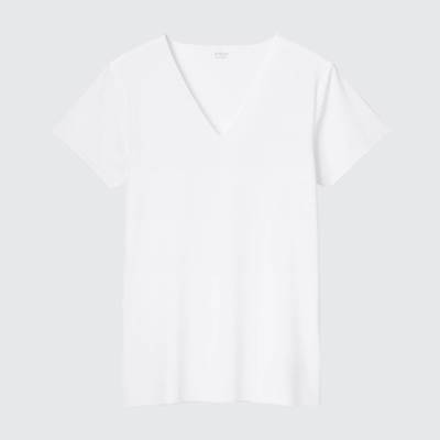 ユニクロのメンズ2023年春夏新作・エアリズムデオドラントメッシュVネックTシャツ（半袖）
