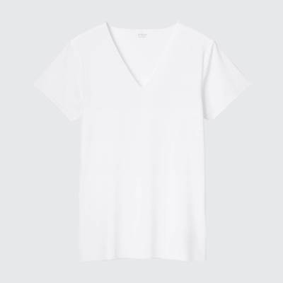 ユニクロのメンズ2023年春夏新作・エアリズムデオドラントメッシュVネックTシャツ(半袖)