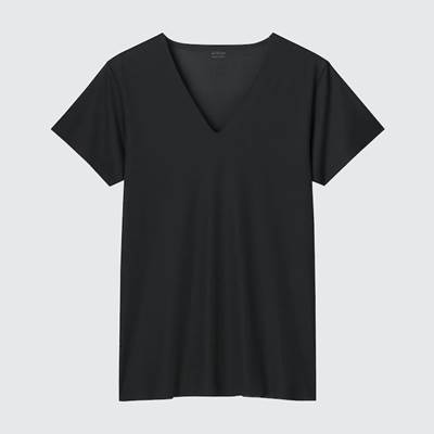 ユニクロのメンズ2023年春夏新作・エアリズムデオドラントメッシュVネックTシャツ(半袖)