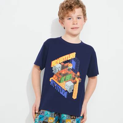 2023年新作ユニクロ×KIDS マインクラフト UT グラフィックTシャツ（半袖）