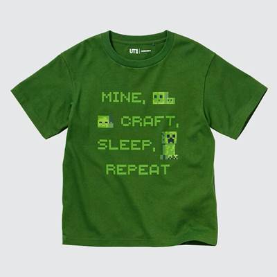 2023年新作ユニクロ×KIDS マインクラフト UT グラフィックTシャツ(半袖)