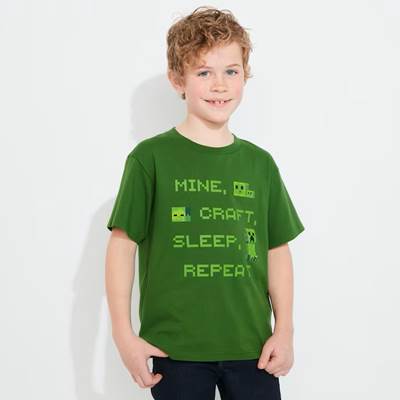 2023年新作ユニクロ×KIDS マインクラフト UT グラフィックTシャツ（半袖）