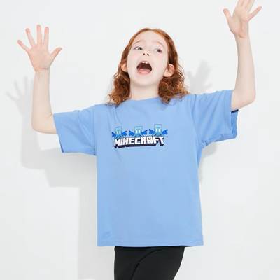 2023年新作ユニクロ×KIDS マインクラフト UT グラフィックTシャツ（半袖）