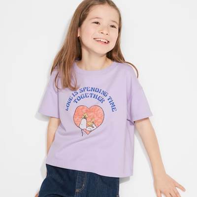 2023年新作ユニクロ×ラブ サンシャイン＆ピーナッツのコラボUT・キッズ グラフィックTシャツ（半袖）