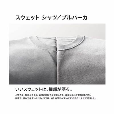 ユニクロのメンズ(男女兼用)2023年春夏新作・スウェットシャツ(長袖)