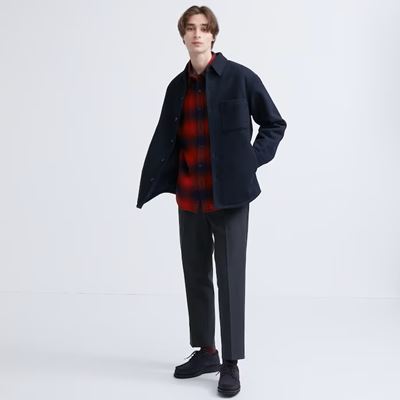 ユニクロのメンズ2023年秋冬新作・スマートアンクルパンツ(ウールライク・丈標準64.5~70.5cm)