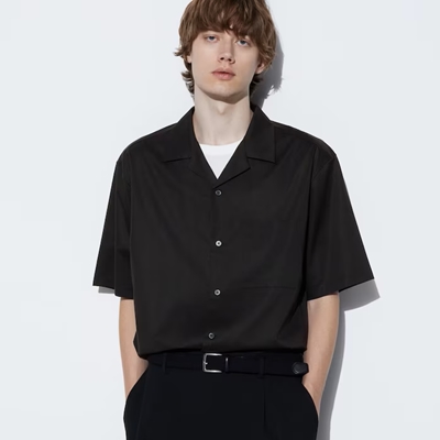 ユニクロのメンズ（男女兼用）2024年春夏新作・オープンカラーシャツ（半袖）